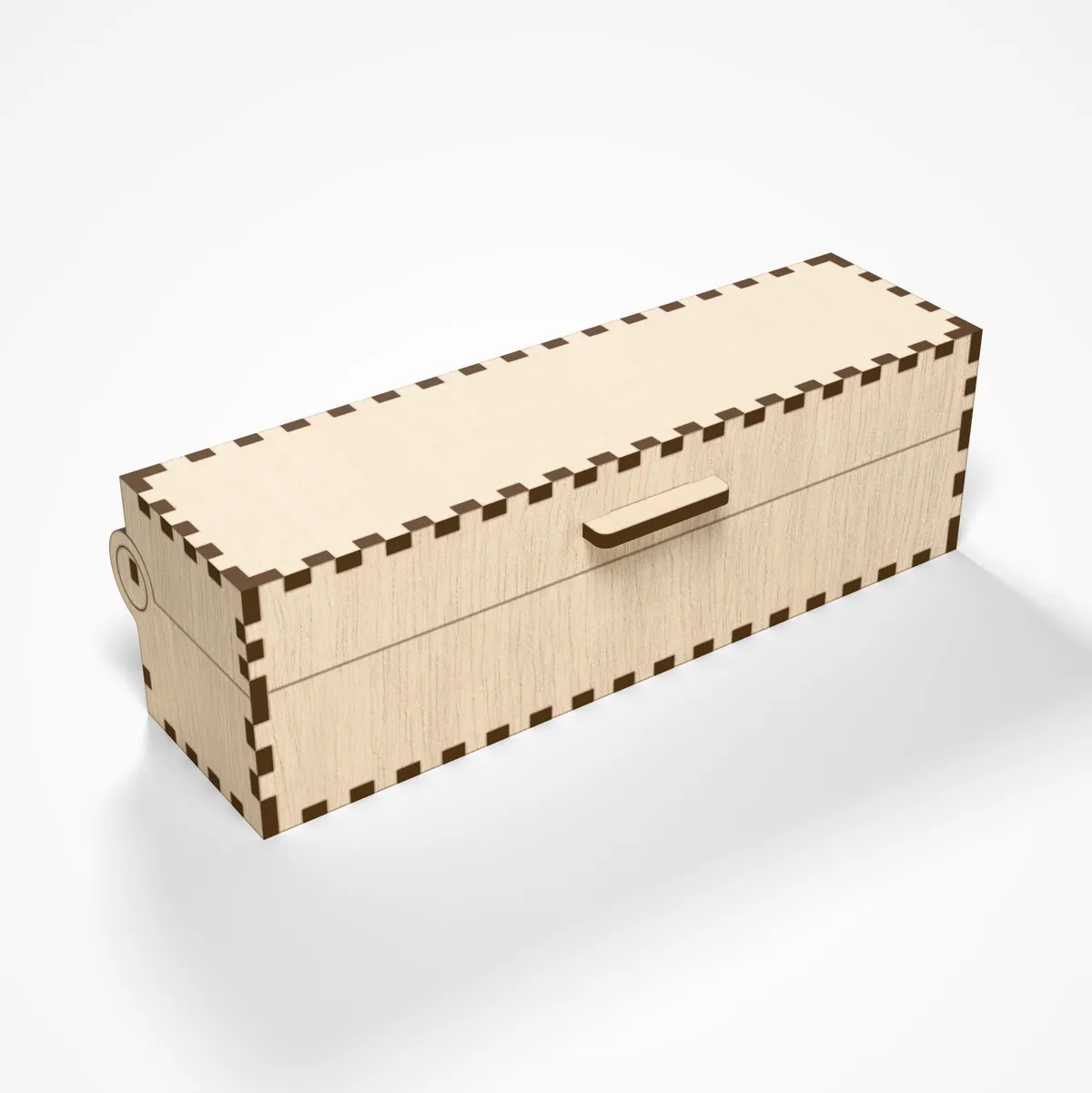Hinged Chest - laser-cut box with a wooden hinge (6/9)