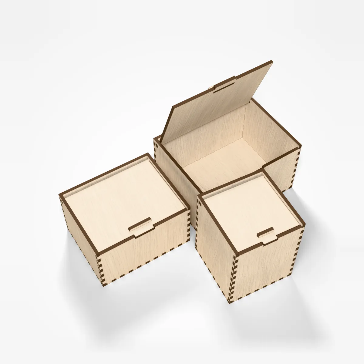 Laser-Box - Fingerzinken, Klappdeckel und Griff (2/2)