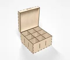 Hinged Chest - laser-cut box with a wooden hinge (3/9)