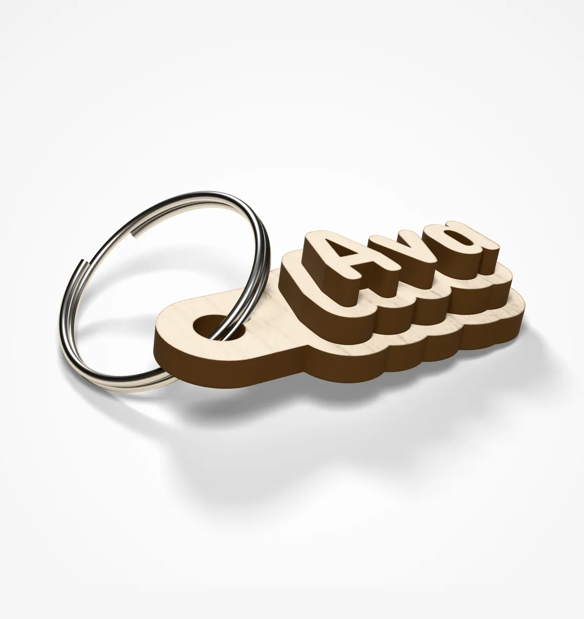 Laser-Cut Text Keychain - layered plywood or engraved (4/4)