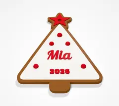Albero di Natale con nome - con stella dorata e un nome (7/10)