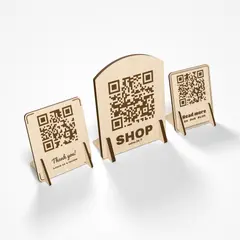 Laser-Cut QR Sign - Wi-Fi or link on slot-in feet (2/7)