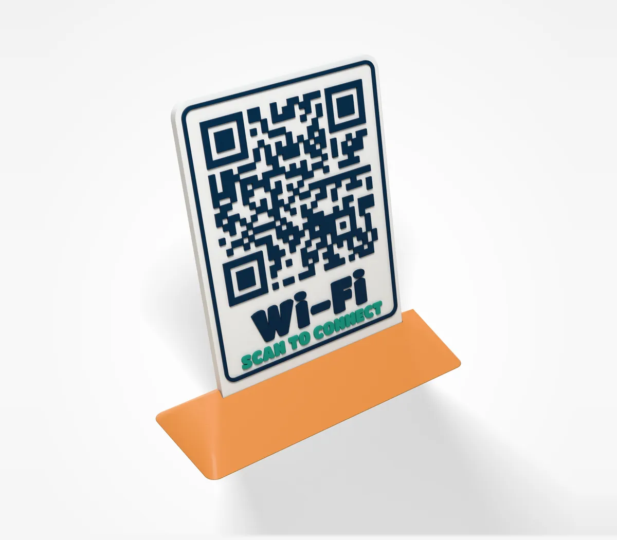 QR Code Sign - Wi-Fi, menu or link on a stand (3/6)