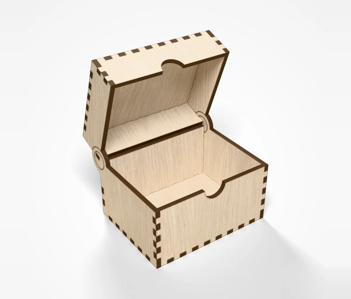 Hinged Chest - laser-cut box with a wooden hinge (7/9)