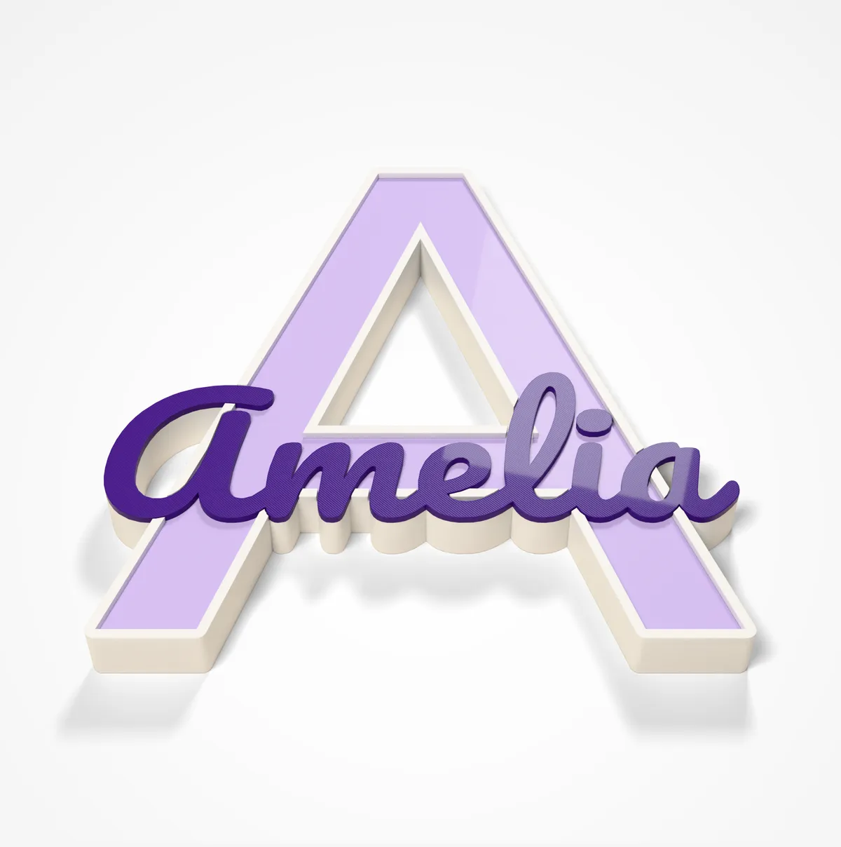 Initial Name Sign - a big letter with the name across it (3/4)