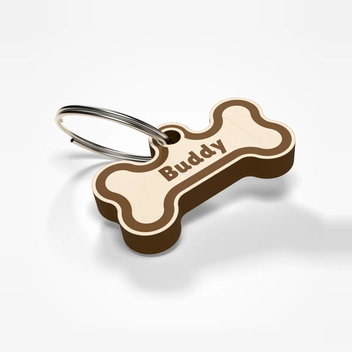 Laser-Cut Dog Tag - two plates, name and phone engraved (5/5)