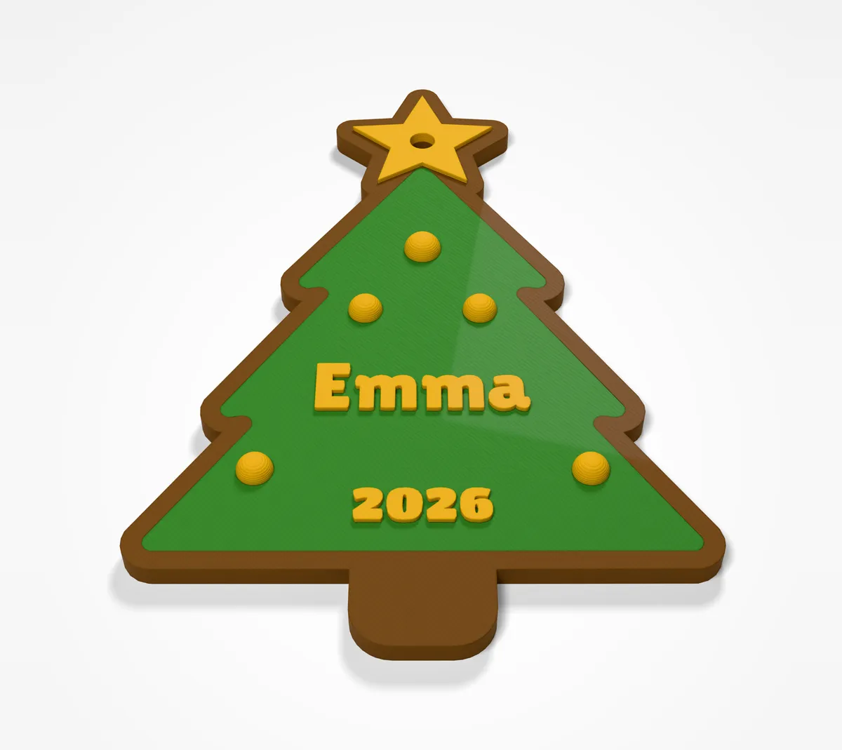 Albero di Natale con nome - con stella dorata e un nome (8/10)