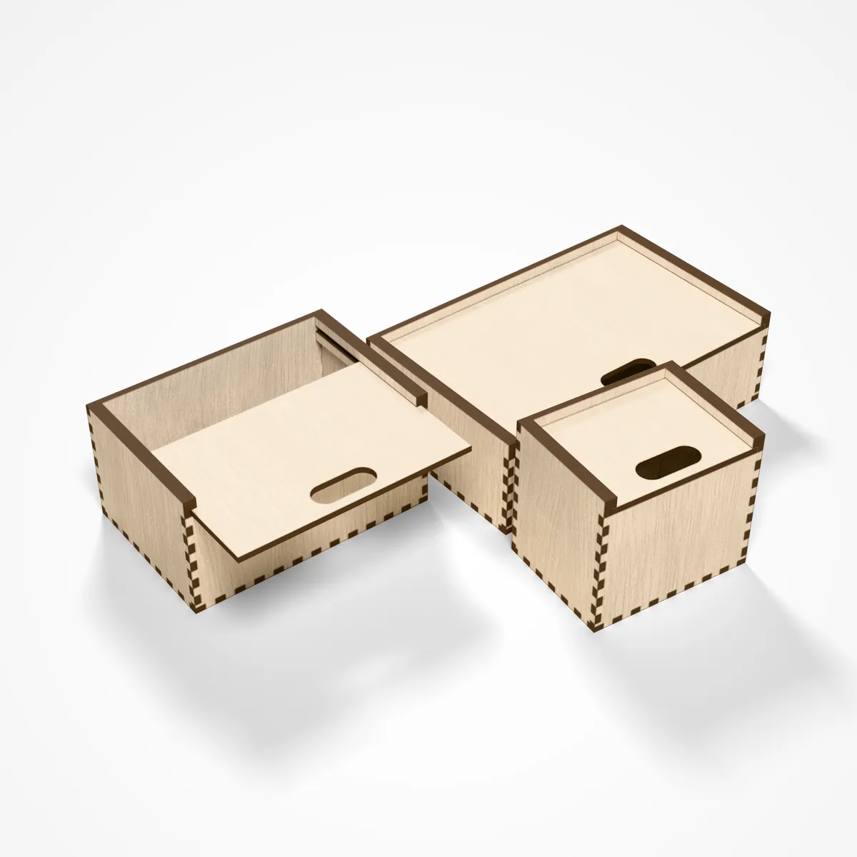 Schiebedeckel-Box - Sperrholzbox mit Deckel zum Einschieben