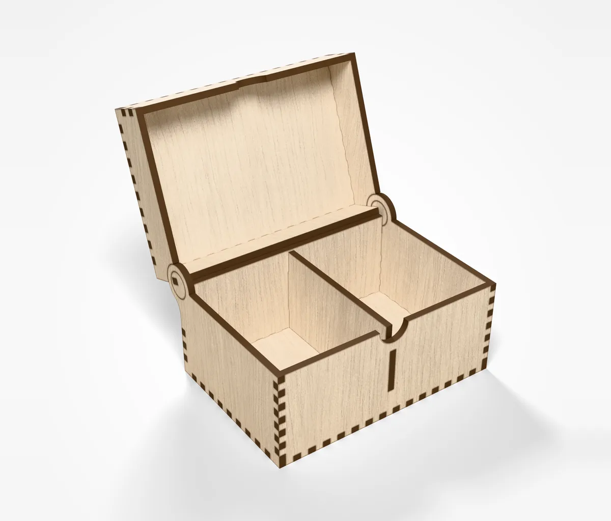 Hinged Chest - laser-cut box with a wooden hinge (5/9)