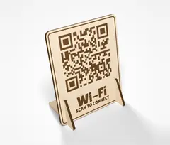 Laser-Cut QR Sign - Wi-Fi or link on slot-in feet (3/7)