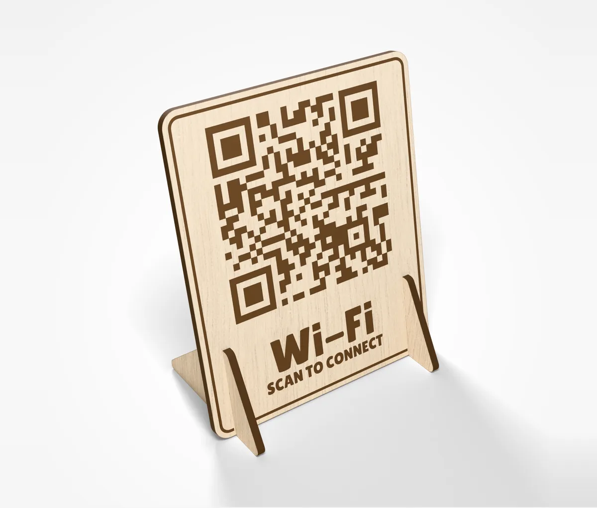 Laser-Cut QR Sign - Wi-Fi or link on slot-in feet (3/7)