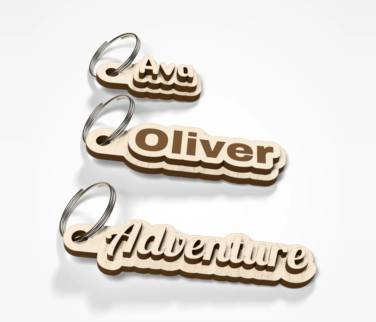 Laser-Cut Text Keychain