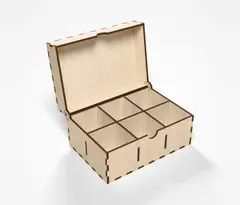 Hinged Chest - laser-cut box with a wooden hinge (2/9)
