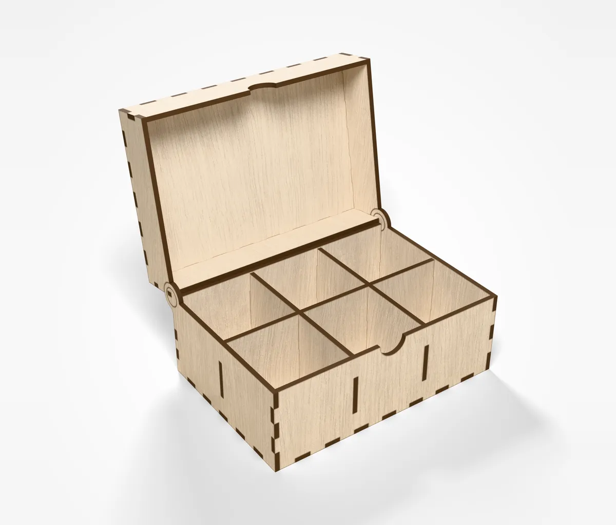 Hinged Chest - laser-cut box with a wooden hinge (2/9)