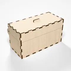 Hinged Chest - laser-cut box with a wooden hinge (4/9)