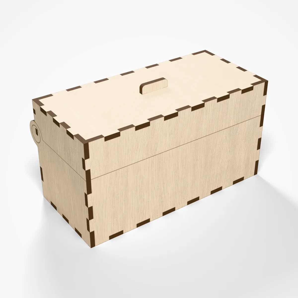 Hinged Chest - laser-cut box with a wooden hinge (4/9)