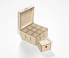 Hinged Chest - laser-cut box with a wooden hinge (9/9)
