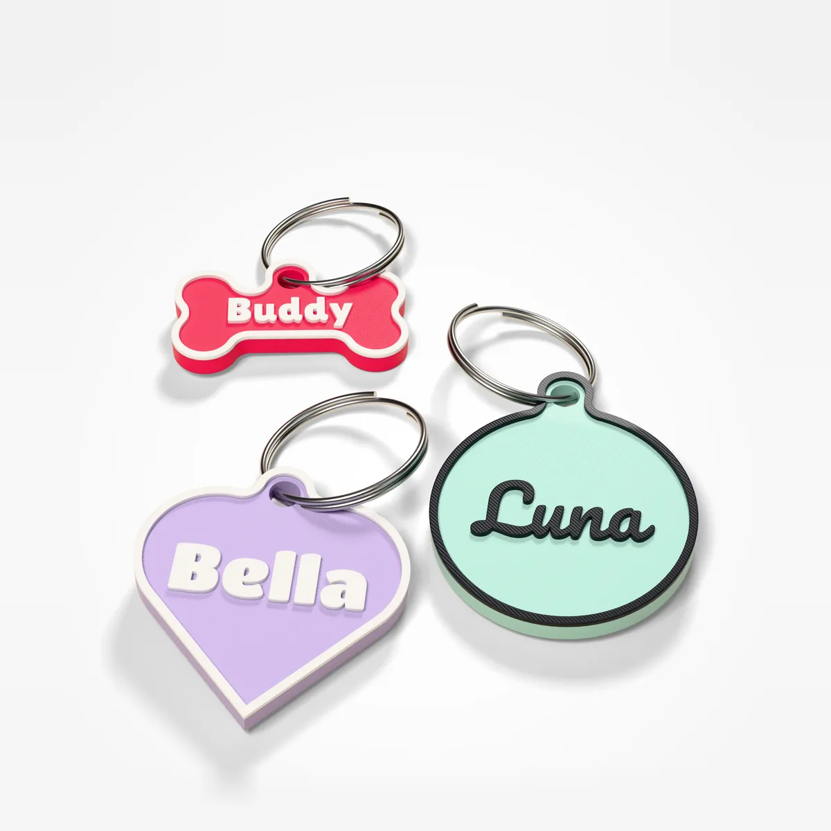 Médaille pour chien - nom devant, téléphone derrière