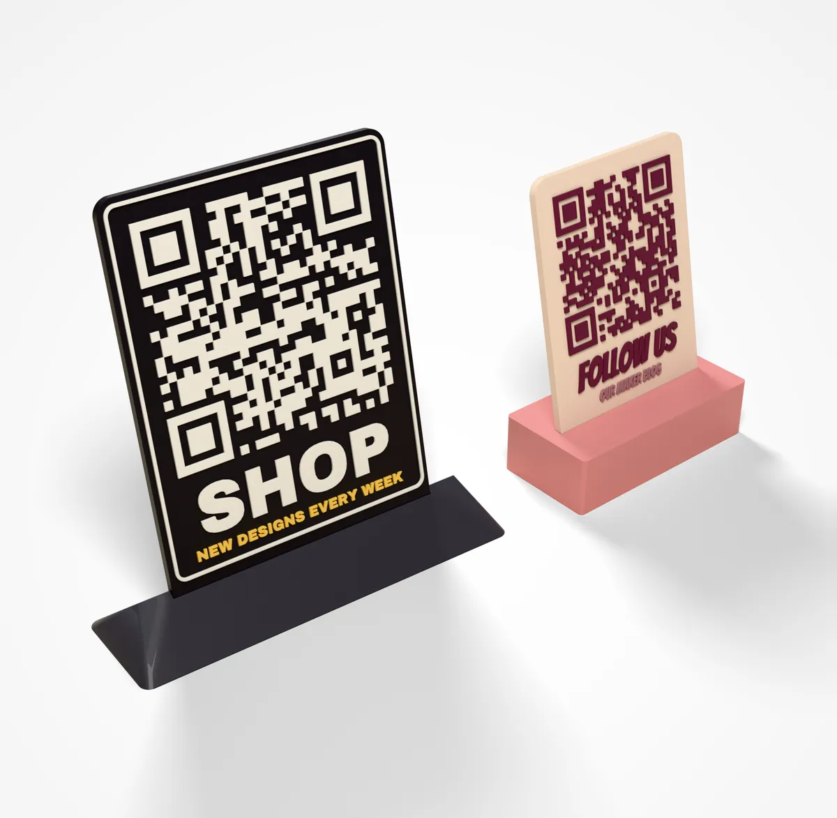 QR Code Sign - Wi-Fi, menu or link on a stand (2/6)