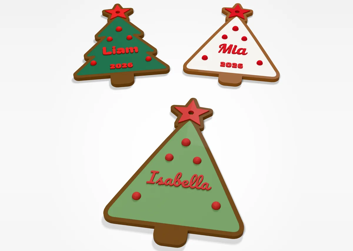Albero di Natale con nome - con stella dorata e un nome (9/10)