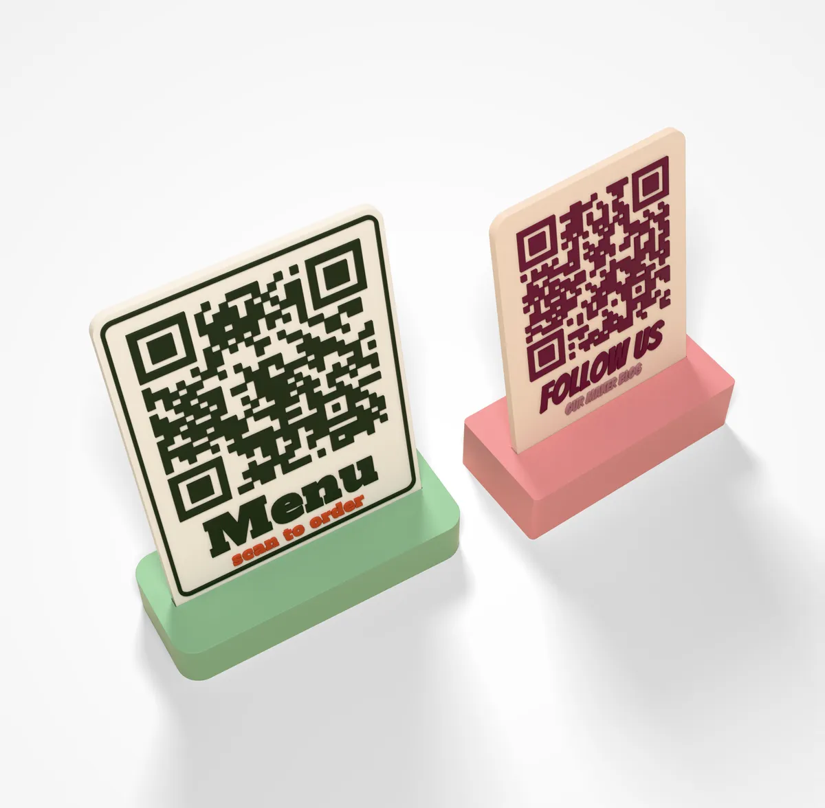 QR Code Sign - Wi-Fi, menu or link on a stand (4/6)