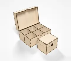 Hinged Chest - laser-cut box with a wooden hinge (8/9)