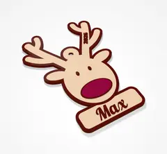 Renna con nome - addobbo natalizio a testa di renna con nome (7/10)