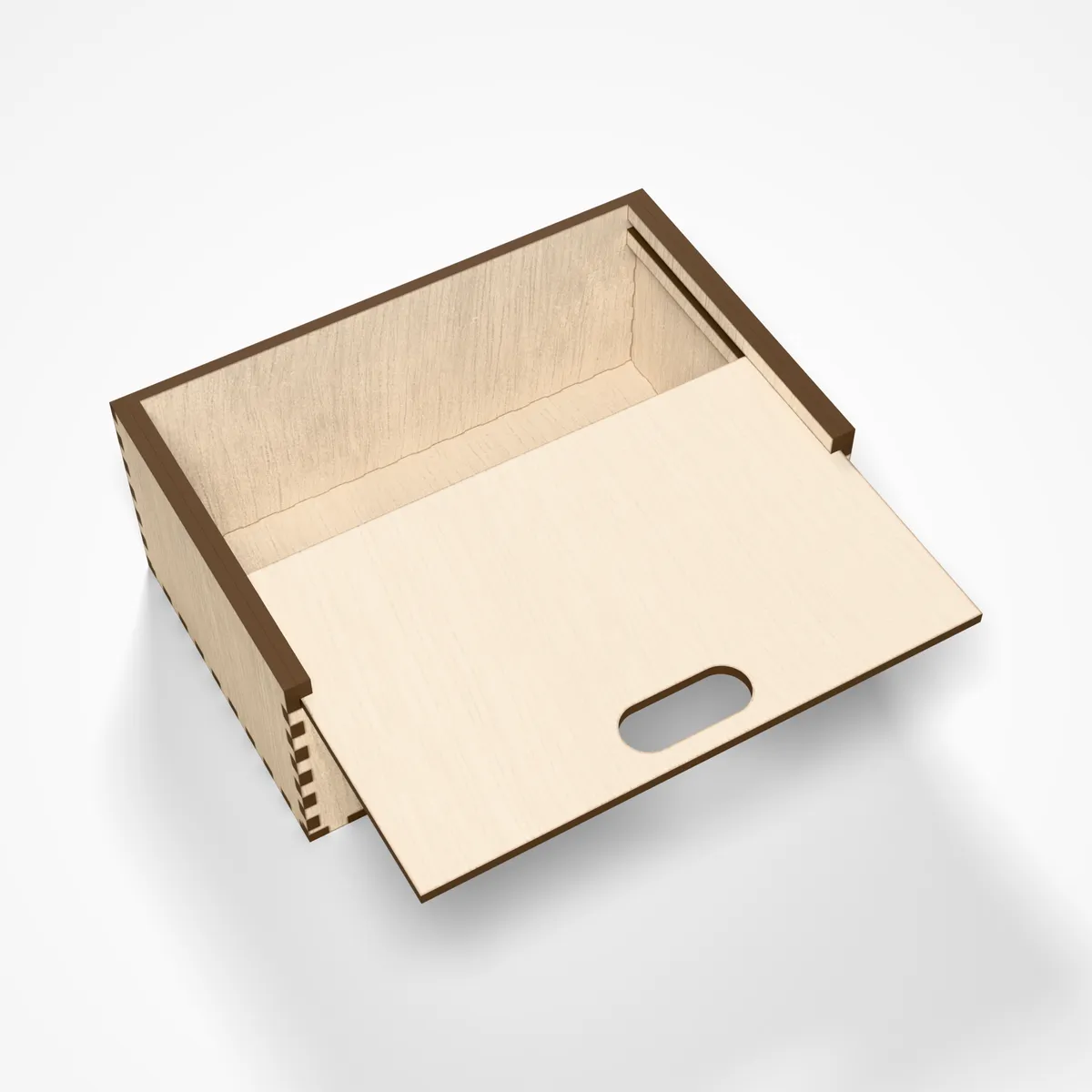 Schiebedeckel-Box - Sperrholzbox mit Deckel zum Einschieben (2/2)